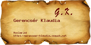 Gerencsér Klaudia névjegykártya