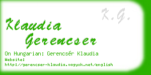 klaudia gerencser business card